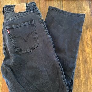 Levi's Ribcage Straight Ankle Black Jeans Size 28